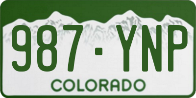 CO license plate 987YNP