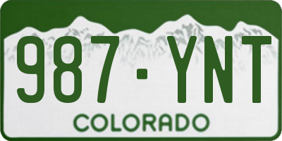 CO license plate 987YNT