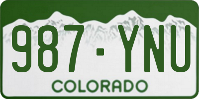 CO license plate 987YNU