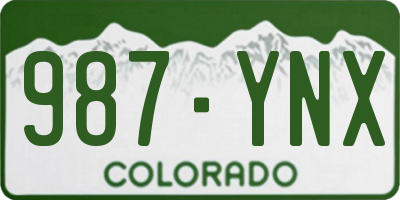 CO license plate 987YNX