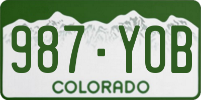 CO license plate 987YOB