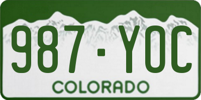 CO license plate 987YOC
