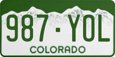 CO license plate 987YOL