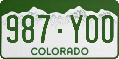 CO license plate 987YOO