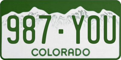 CO license plate 987YOU
