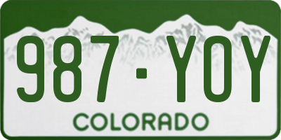CO license plate 987YOY