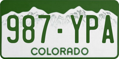 CO license plate 987YPA