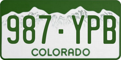 CO license plate 987YPB