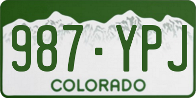 CO license plate 987YPJ