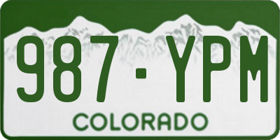 CO license plate 987YPM