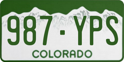 CO license plate 987YPS