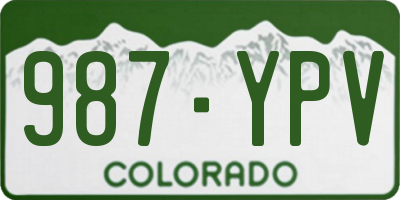 CO license plate 987YPV