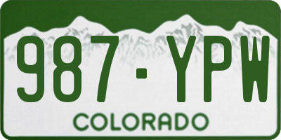 CO license plate 987YPW