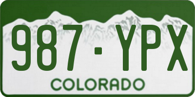 CO license plate 987YPX