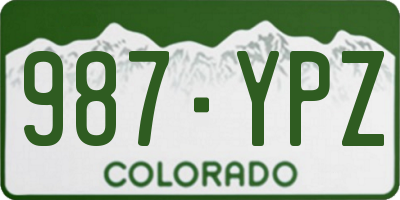 CO license plate 987YPZ