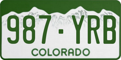 CO license plate 987YRB