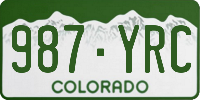 CO license plate 987YRC