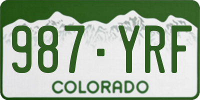 CO license plate 987YRF