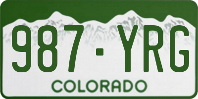 CO license plate 987YRG