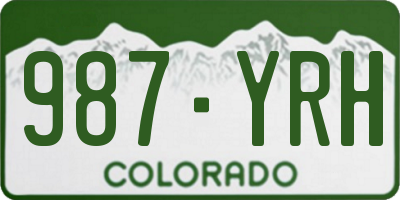 CO license plate 987YRH