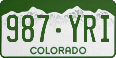 CO license plate 987YRI