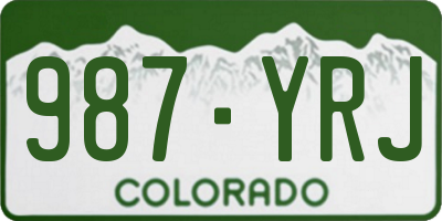 CO license plate 987YRJ
