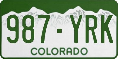 CO license plate 987YRK