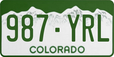 CO license plate 987YRL