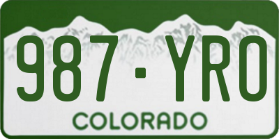 CO license plate 987YRO