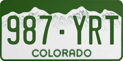 CO license plate 987YRT