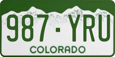 CO license plate 987YRU