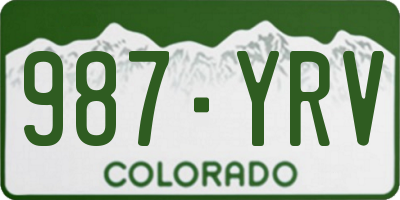 CO license plate 987YRV