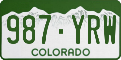 CO license plate 987YRW
