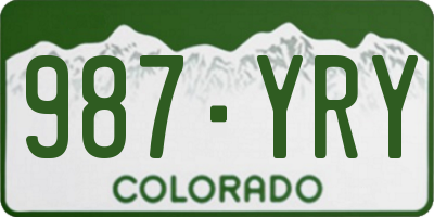 CO license plate 987YRY