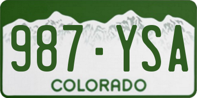 CO license plate 987YSA