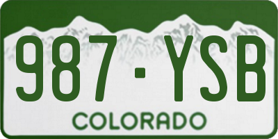 CO license plate 987YSB