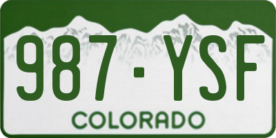 CO license plate 987YSF