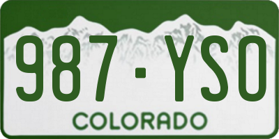CO license plate 987YSO