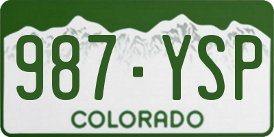 CO license plate 987YSP