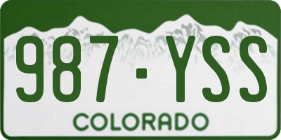 CO license plate 987YSS