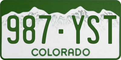 CO license plate 987YST