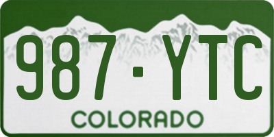 CO license plate 987YTC