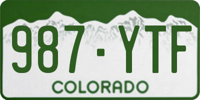 CO license plate 987YTF