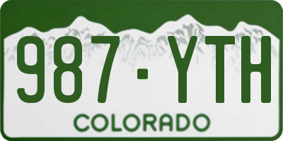 CO license plate 987YTH