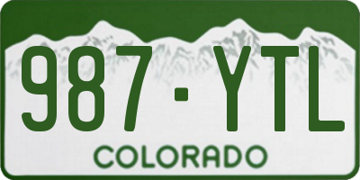 CO license plate 987YTL