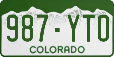 CO license plate 987YTO