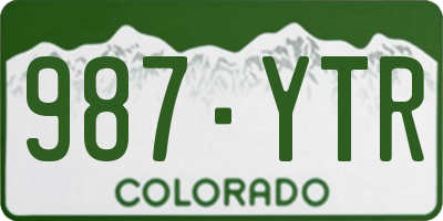 CO license plate 987YTR