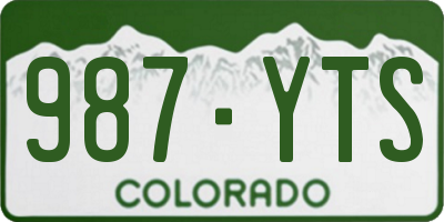 CO license plate 987YTS