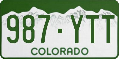 CO license plate 987YTT