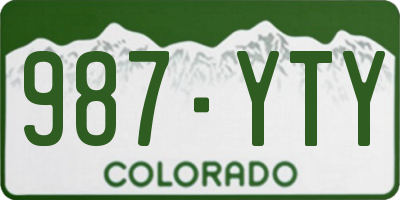 CO license plate 987YTY